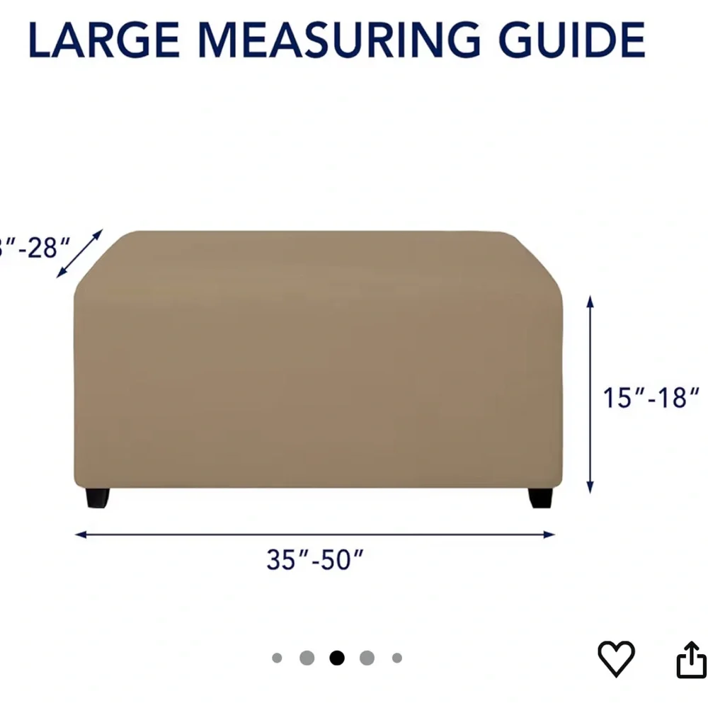 PureFit Super Stretch Soft Form Fit Ottoman Cover NWT Camel Large